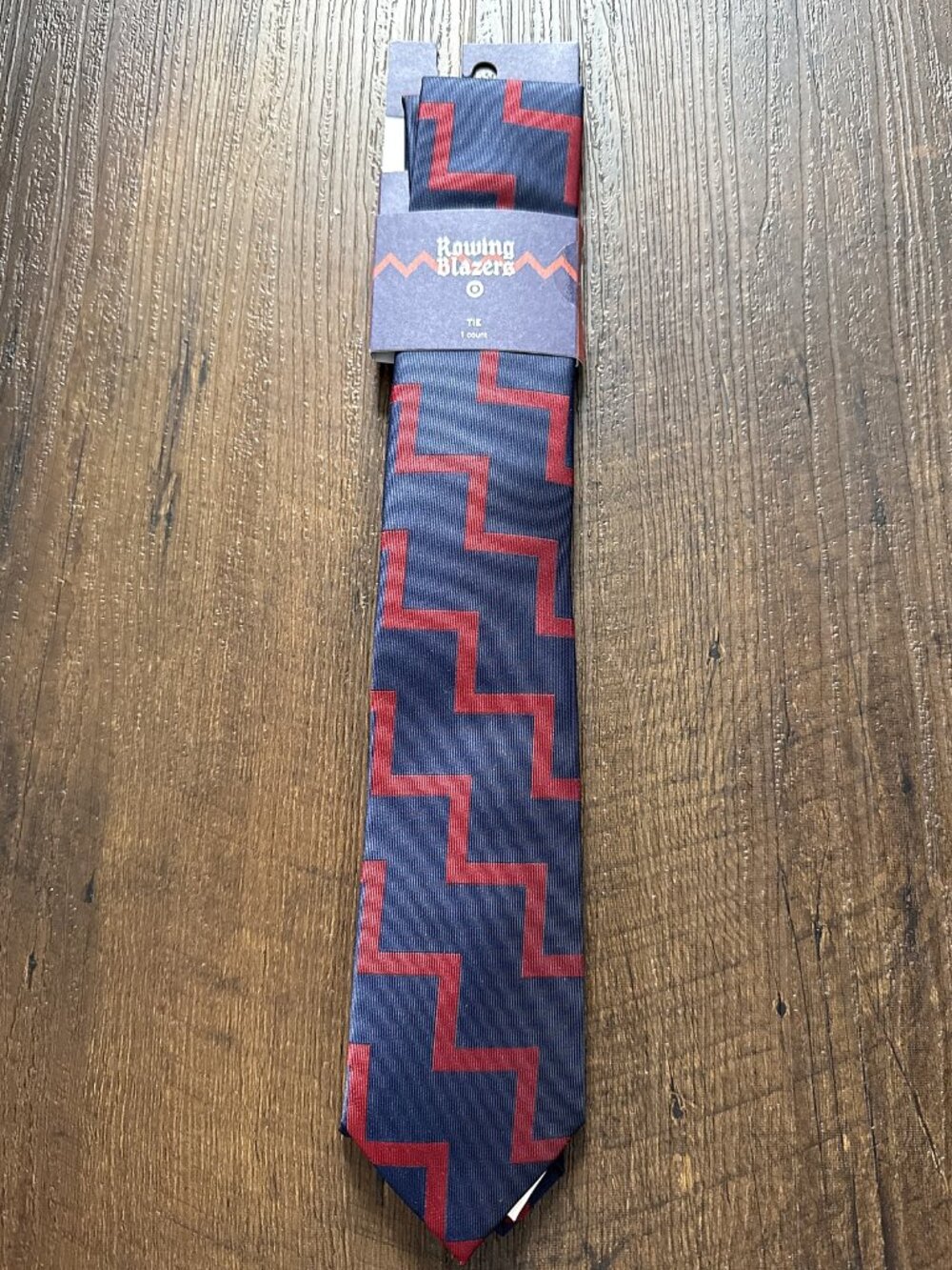 Rowing Blazers x Target Necktie Navy Red Zigzag NWT Repp Stripe Tie Preppy Ivy